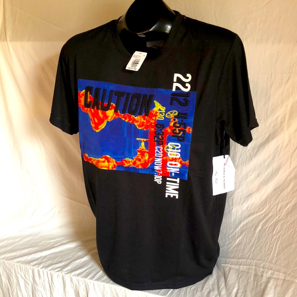 $20 Bushwick Supply NY black Caution tee Shirt L